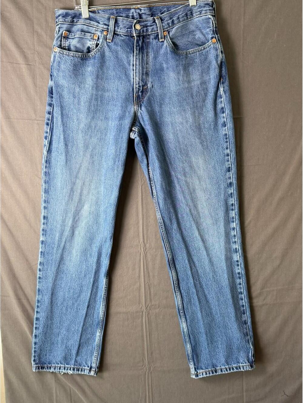 Levis 550 Jeans Mens W34 L32 Blue Denim Relaxed Fit Tapered Leg Red Tab